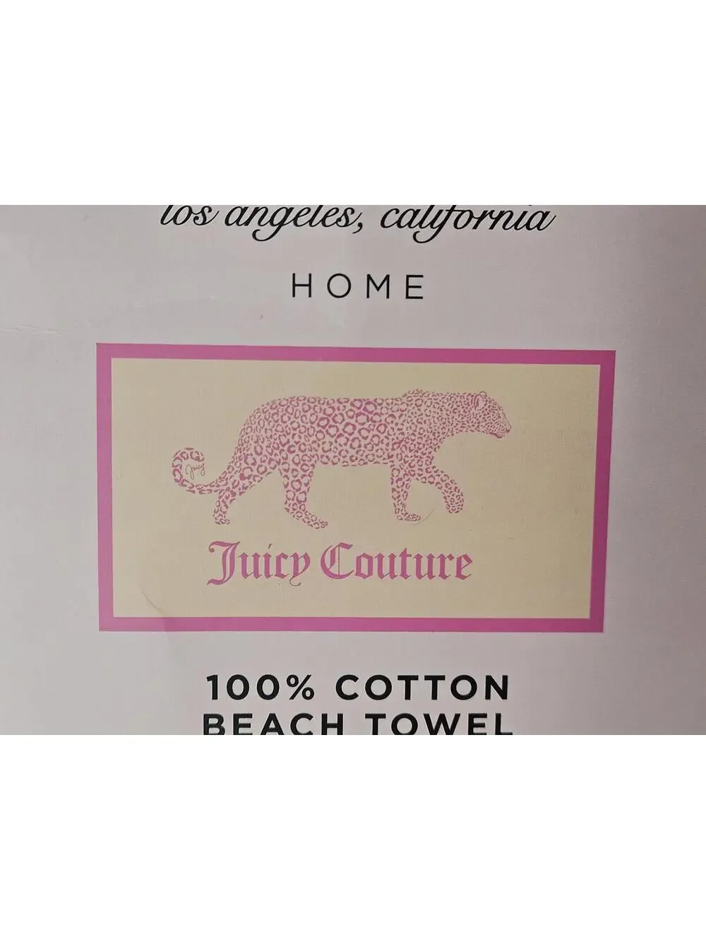 Juicy Couture Pink Leopard Beach Towel 6FT Cotton Pool Extra Large Towel NWT